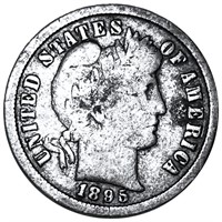 1895-S Barber Silver Dime NICELY CIRCULATED