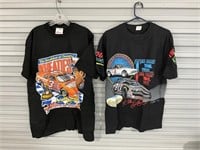 Pair RARE Dale Earnhardt T Shirts Snap On Wheaties