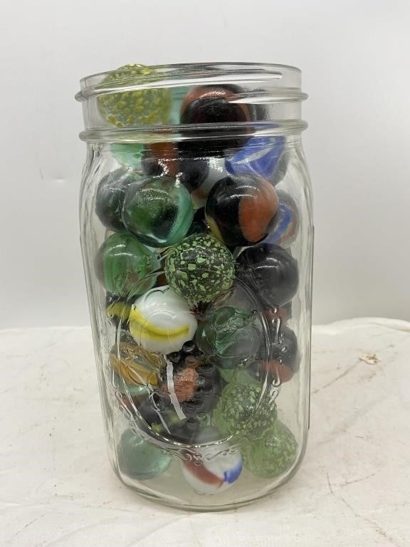 Large Ball Jar Full Of Marbles
