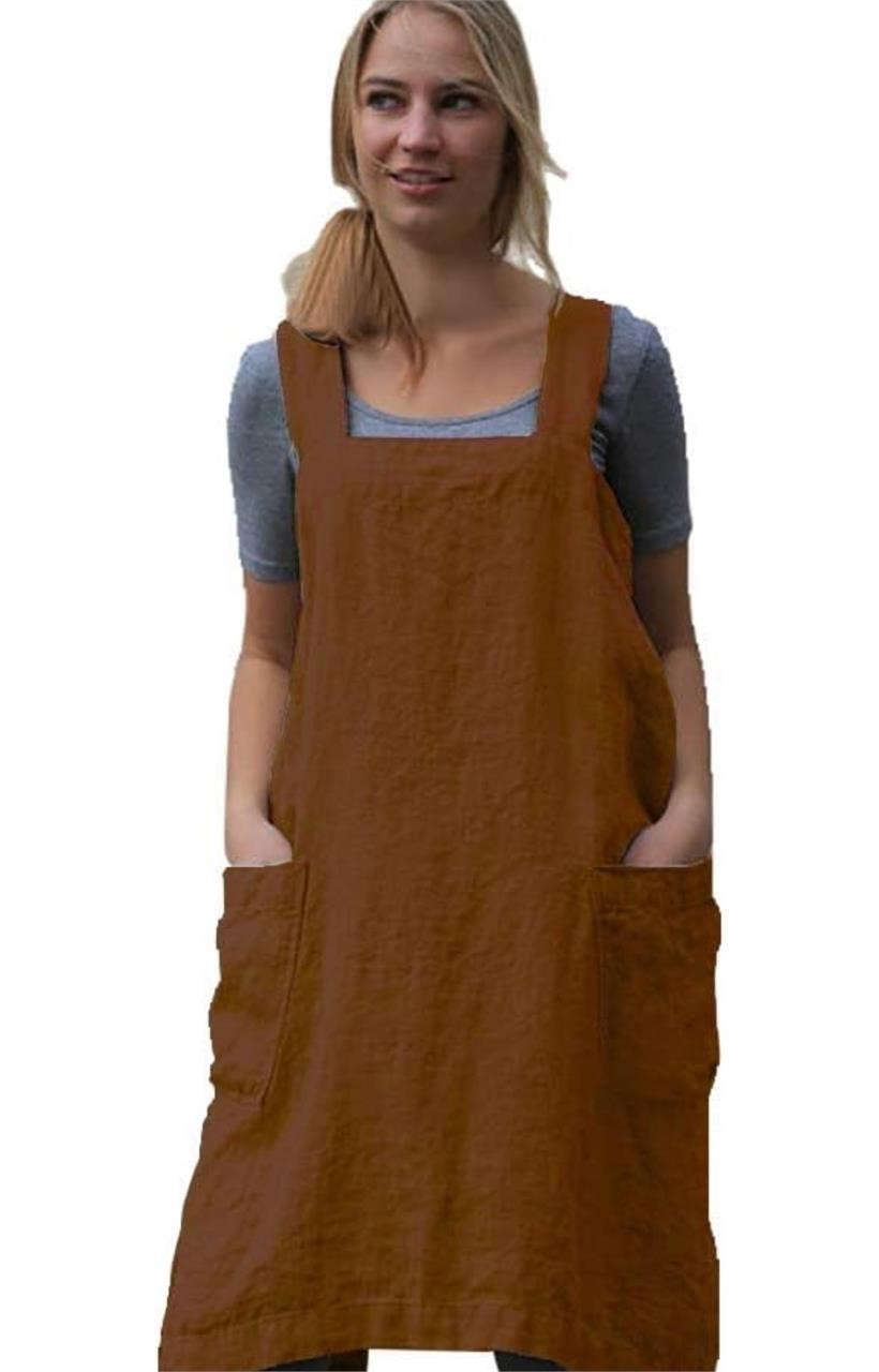 ($28) Women's Pinafore Square Apron Baking,L