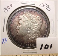 1890 Morgan silver dollar