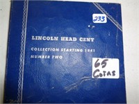 65 Lincoln Cent Book 1941-1968 P-D-S