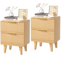 Urban Deco Nightstand Set of 2, Mid Century Modern