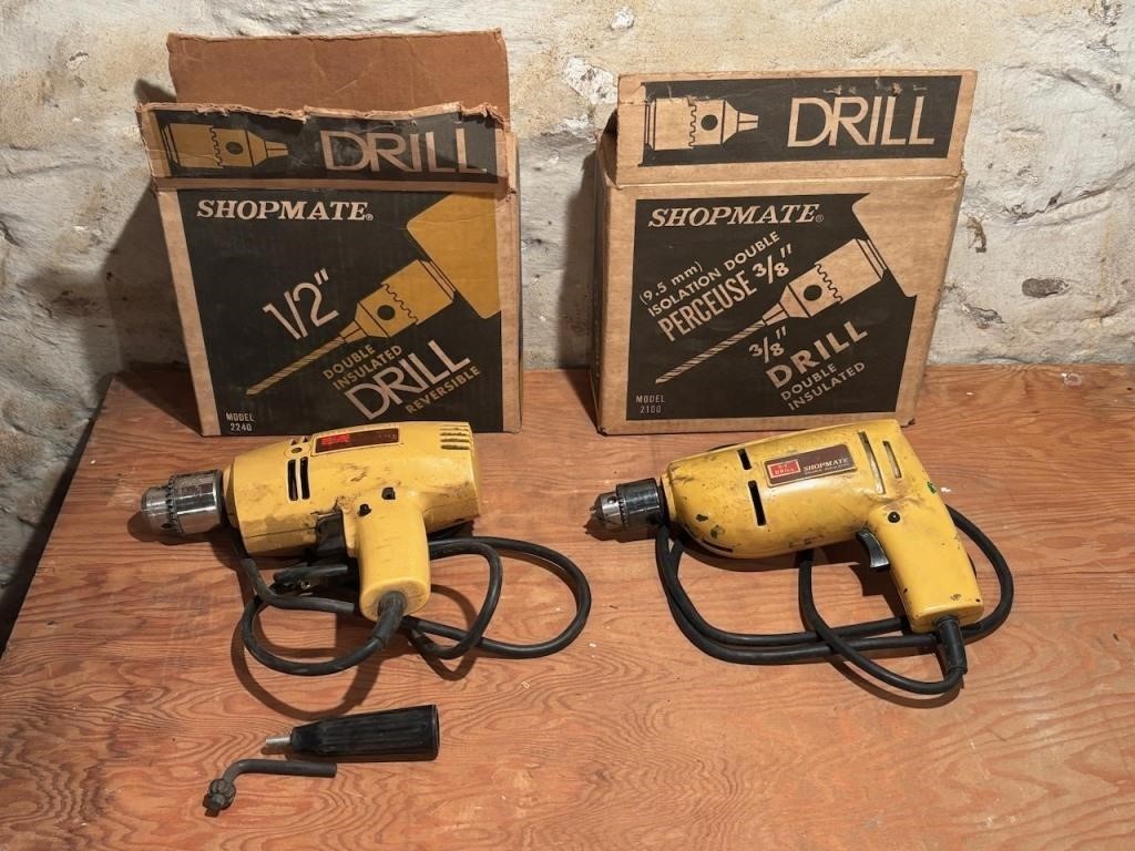 Pair of ShopMate Corded Drills in Boxes