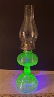 Uranium Glass Oil Lamp (17.5"H) *SC