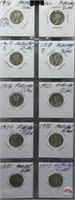 (10) Mercury dimes including 1916 S, 1916, 1917