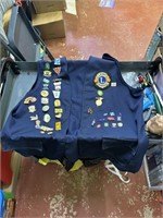 lions club blue vest with a lot of pins xlarge