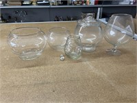 Clear Cut Glasses Jars, Candle Holders, Vases