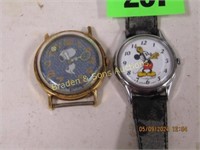 VINTAGE MEN'S MICKEY MOUSE AND SNOOPY WRISTWATCHES