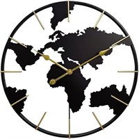 Large World Map Wall Clock