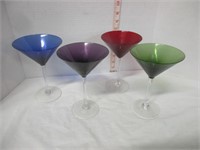 4 ART DECO STYLE COCKTAIL GLASSES