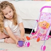 Baby Doll Stroller - Foldable Play Buggy for Dolls