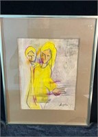 Abstract Painting of Women, Signed Anglle