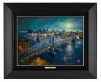 Moonlight over Manhattan Framed Canvas by Kinkade