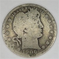 1906 d  Barber Quarter