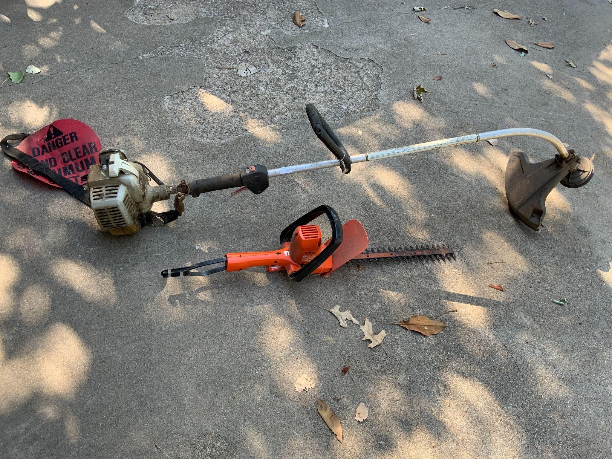 Electric Hedge Trimmer & Echo G2400 Weed Eater