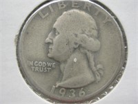 1936 Silver Washington Quarter - Philadelphia Mint
