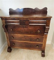 Antique " Empire " Chest Of Drawers