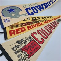 Lot of Vintage Pennants w/ Dallas Cowboys