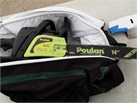 Puolain P3314 14" gas chain saw in cooler bag (