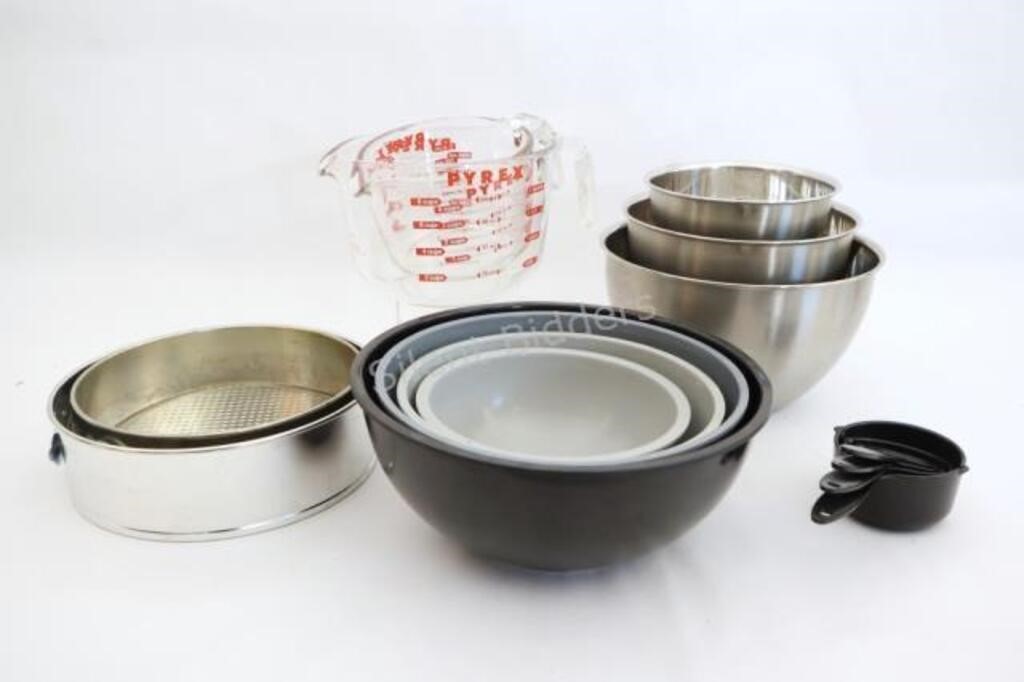 Mixing Bowls, Measuring Cups and Cake Pans
