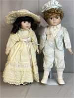 2 Porcelain Dolls Boy & Girl