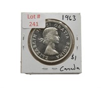 1963 Canadian Silver Dollar