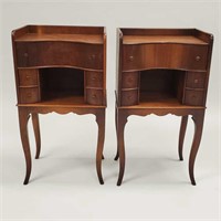 Pair of antique French style walnut stands with