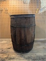 Vintage Wooden Nail Keg 18" tall