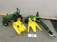 JD WF tractor w/ROPS, JD forage harvester w/corn &