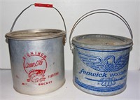 2 VINTAGE FLOATING MINNOW BUCKETS