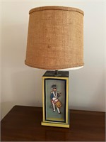 1970s 3D Decoupage Kitsch Lamp