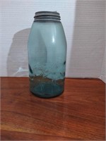 Fantastic blue 2 quart mason jar.