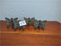Set of 4 vintage metal butterfly napkin rings