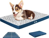 C8767  KROSER Dog Bed Crate Mat Grey/Navy Blue