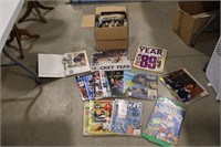 BOX OF ASSORTED SPORTS MAGAZINES, BECKETT GUIDES &