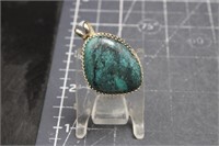 Sterling Silver, turquoise pendant