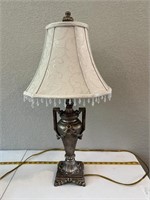 Lamp with Tan Shade and Jewels