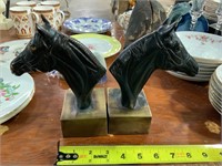 vintage metal made in India horse bookends
