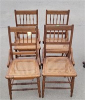 4 caned seat chairs