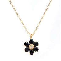 Plated 18KT Yellow Gold 2.52ctw Black Sapphire and