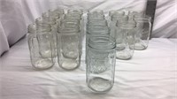 C1) (18) WIDE MOUTH QUART JARS, 5 KERR, 13 BALL