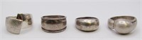 (4) VINTAGE STERLING SILVER RINGS