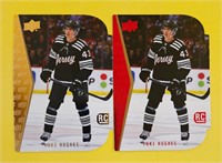 Luke Hughes 2023-24 UD Die Cut Rookies - Lot of 2