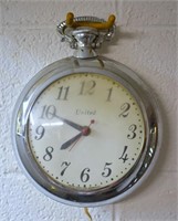 Vintage United Pocket Watch Electric Wall Clock