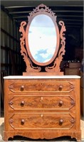 Marble top chest, 3 drawers,