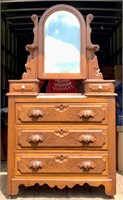 Walnut Marble top chest, 3 drawers,