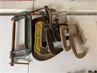 Group of eight C clamps
