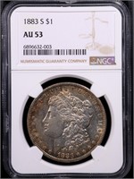 1883-S $1 Morgan Dollar NGC AU 53 TONER!