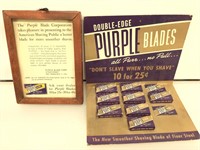 1940’s Razor blade display, approx 13x9 inches